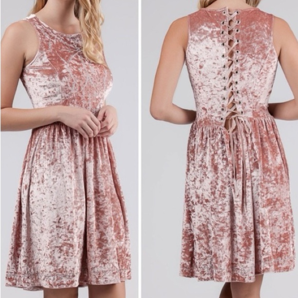 POL - Velvet Pink Dress - Medium - new without tags